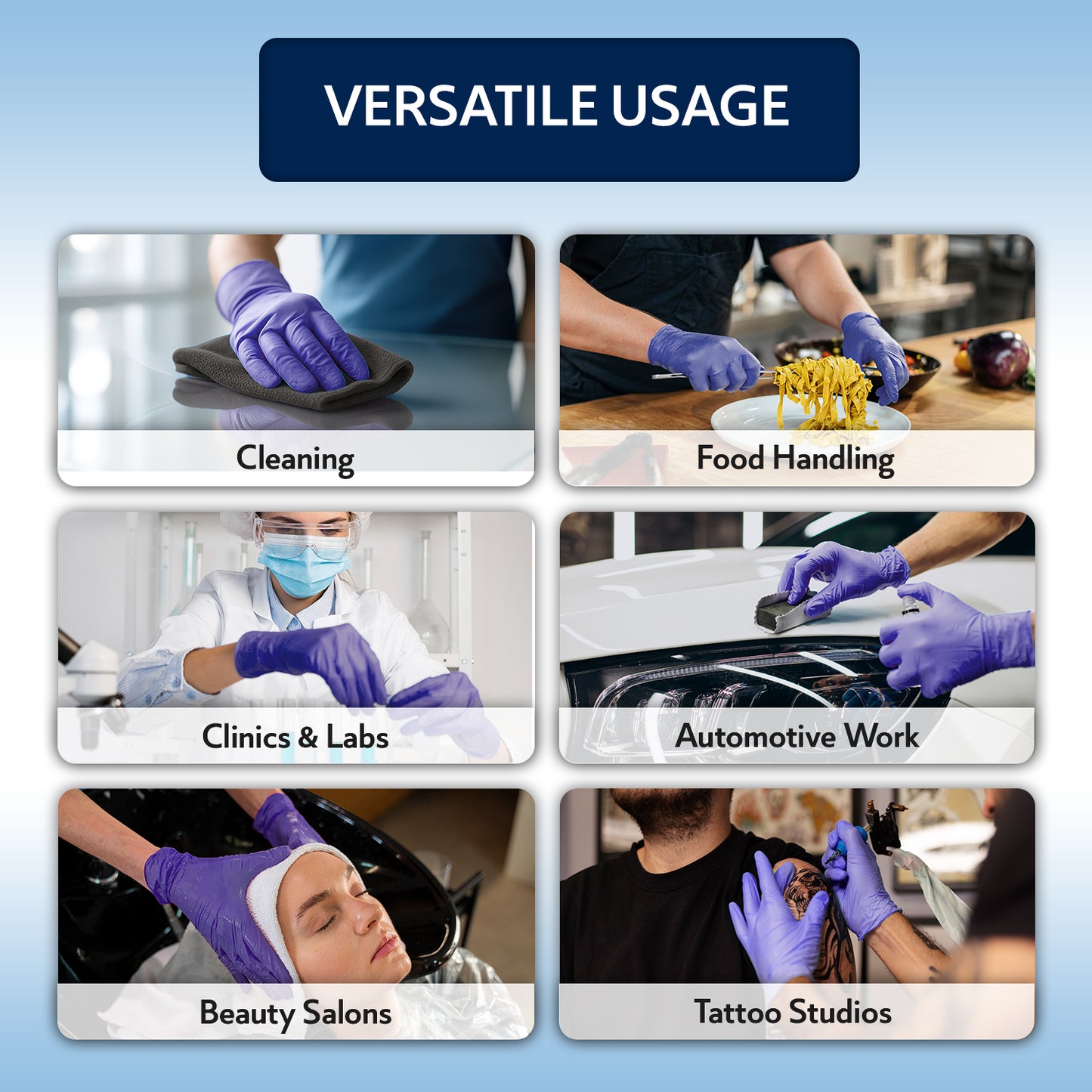 QUARANT Nitrile Disposable Hand Gloves (Medium, Blue, Pack of 100)