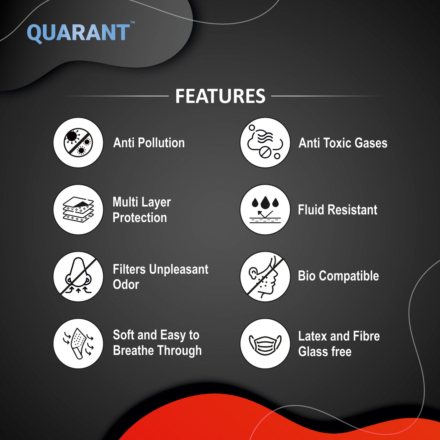 QUARANT 4 Ply Activated Carbon Surgical Face Mask with Adjustable Nose Pin - QUARANT Store