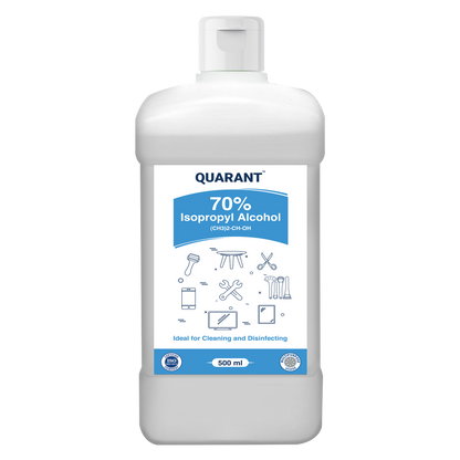 QUARANT 70% Isopropyl Alcohol (IPA) for Cleaning & Disinfecting, 500ml Flip-Top Bottle