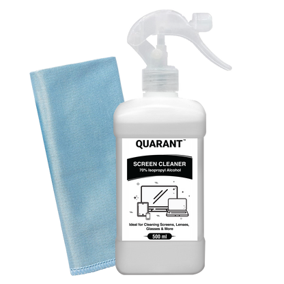 QUARANT 70% IPA Screen Cleaning Kit for Laptop, TV, Tablet, Mobile, Display & Lens (500 ml)