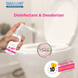 QUARANT Toilet Sanitizer Spray 100 ml, 2 in 1 Disinfectant & Deodorizer, Kills 99.9% Germs, Up to 800 Sprays, Refreshing Citrus Fragrance