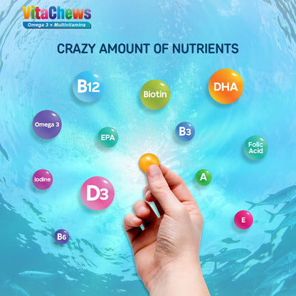 VitaChews Omega 3 Fish Oil + Multivitamin Gummies for Kids