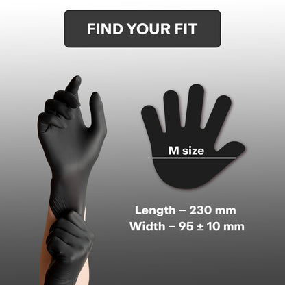 QUARANT Nitrile Disposable Hand Gloves (Black, Pack of 100)