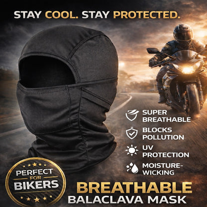 QUARANT Balaclava Full Face Mask with PM 2.5 Filter Pocket, Includes 2 Replaceable PM 2.5 Activated Carbon Filters Filters (Black) for Unisex