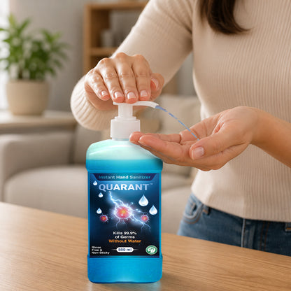 QUARANT 80% Alcohol Based Instant Hand Sanitizer Pump, Kills 99.9% Germs, WHO Recommended Formula & FDA Approved, 500 ML (Pack of 2 Bottles)