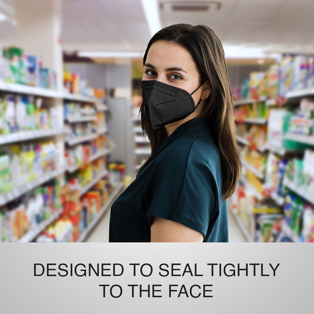 QUARANT N95 Face Mask with Adjustable Nose Pin for Adults (Black)