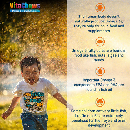 VitaChews Omega 3 Fish Oil + Multivitamin Gummies for Kids