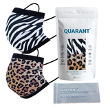 QUARANT 4 Ply Designer Protective Surgical Face Mask with Adjustable Nose Pin (Animal Print Combo) - Pack of 50