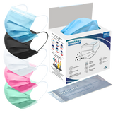 QUARANT 3 Ply Assorted Surgical Face Mask with Adjustable Nose Pin - Pack of 100