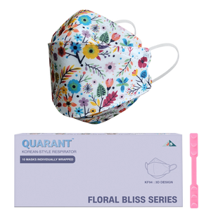 QUARANT Korean Fish Shape Designer Face Mask with Dual Meltblown and Adjustable Nose Pin for Adults (Pack of 10, Autumn Meadow)