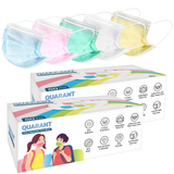 QUARANT Kids 3 Ply Disposable Surgical Face Mask for Children Aged 5 to 12 Years (Rainbow Combo)