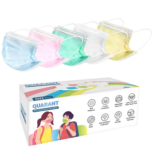 QUARANT Kids 3 Ply Disposable Surgical Face Mask for Children Aged 5 to 12 Years (Rainbow Combo)