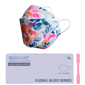 QUARANT Korean Fish Shape Designer Face Mask with Dual Meltblown and Adjustable Nose Pin for Adults (Pack of 10, Magnolia Bloom)