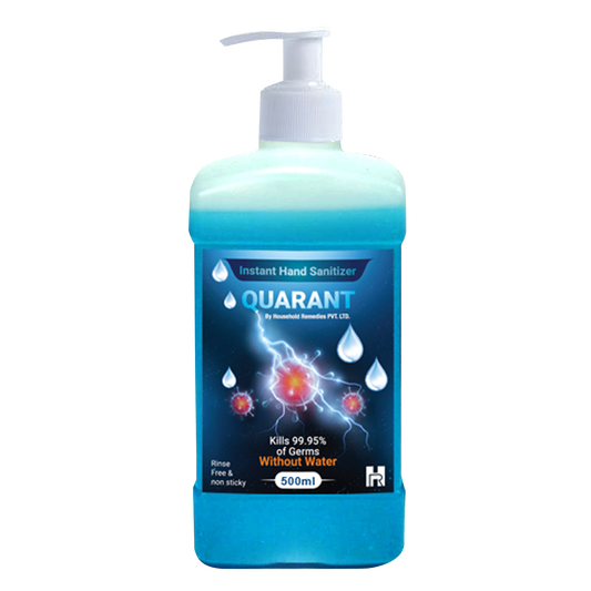 QUARANT 80% Alcohol Based Instant Hand Sanitizer Pump, Kills 99.95% Germs, WHO Recommended Formula & FDA Approved, 500 ML