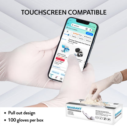 QUARANT Latex Disposable Hand Gloves  (Medium, Pack of 100)