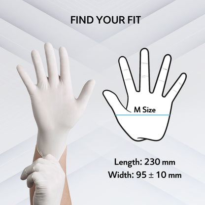 QUARANT Latex Disposable Hand Gloves  (Medium, Pack of 100)