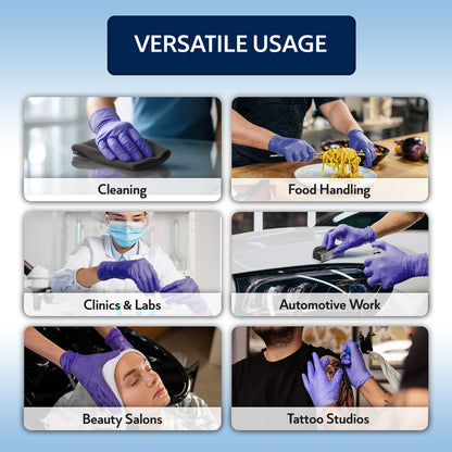 QUARANT Nitrile Disposable Hand Gloves (Medium, Blue, Pack of 100)