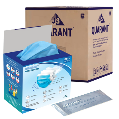 QUARANT 3 Ply Protective Surgical Face Mask with Adjustable Nose Pin