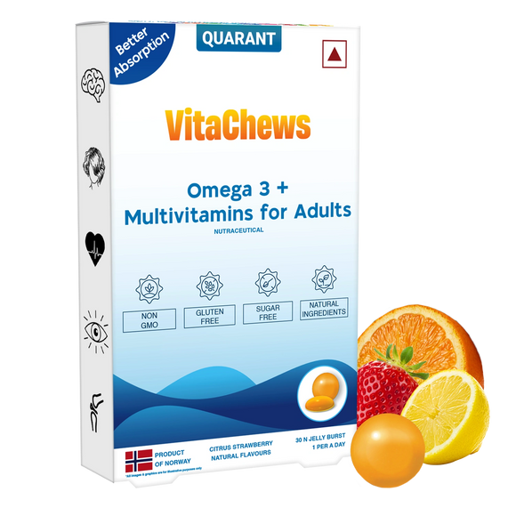 Omega 3 + Multivitamin for Men & Women (Pack of 30 Jelly Chews)