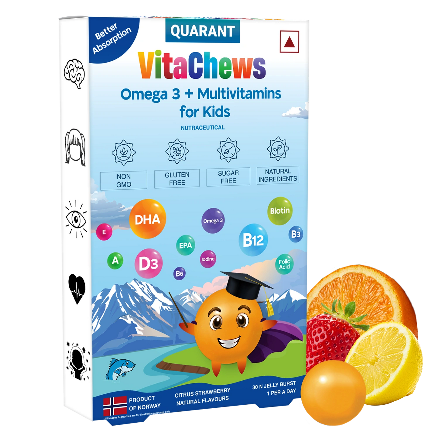 VitaChews Omega 3 Fish Oil + Multivitamin Gummies for Kids