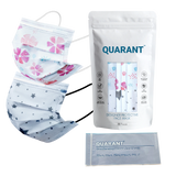 QUARANT 4 Ply Designer Protective Surgical Face Mask with Adjustable Nose Pin (White Combo) - Pack of 50