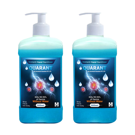 QUARANT 80% Alcohol Based Instant Hand Sanitizer Pump, Kills 99.95% Germs, WHO Recommended Formula & FDA Approved, 500 ML (Pack of 2 Bottles)