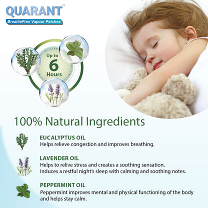 QUARANT BreatheFree 100% Natural Vapour Patch for Children & Adults (Pack of 10)