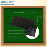 QUARANT Kids 3 Ply Disposable Surgical Face Mask for Children Aged 5 to 12 Years (Black)