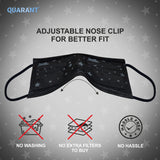 QUARANT 4 Ply Designer Protective Surgical Face Mask with Adjustable Nose Pin (Stary Night) - Pack of 50