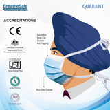 QUARANT 3 Ply Tie On Surgical Face Mask with Adjustable Nose Pin - QUARANT Store