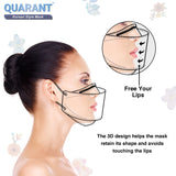 QUARANT Korean Fish Shape Designer Face Mask with Dual Meltblown and Adjustable Nose Pin for Adults (Pack of 10, Indigo Delight)