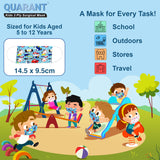 QUARANT Kids 3 Ply Designer Surgical Face Mask for Children Aged 5 to 12 Years (Pack of 30, Car and Truck Design)