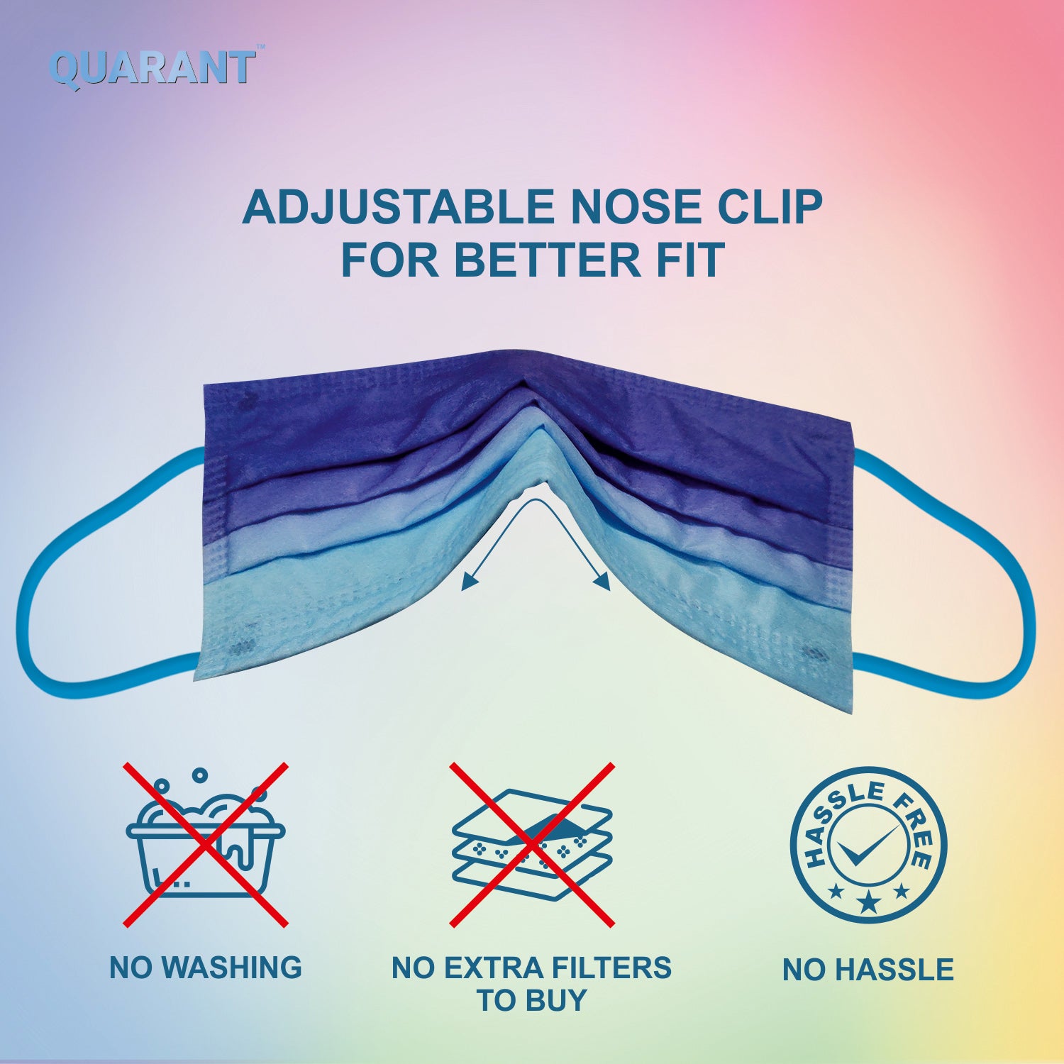 QUARANT 4 Ply Designer Protective Surgical Face Mask with Adjustable Nose Pin (Ombre Combo) - QUARANT Store