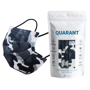 QUARANT 4 Ply Designer Protective Surgical Face Mask with Adjustable Nose Pin (Camo Black) - QUARANT Store