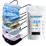 QUARANT 4 Ply Designer Protective Surgical Face Mask with Adjustable Nose Pin (Mixed Combo) - Pack of 50