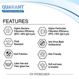 QUARANT 3 Ply White Surgical Face Mask and its features 