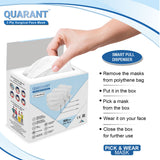 QUARANT 3 Ply White Surgical Face Mask with Adjustable Nose Pin 