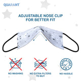 QUARANT 4 Ply Designer Protective Surgical Face Mask with Adjustable Nose Pin (Stary White) - Pack of 50