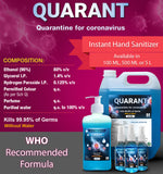 QUARANT 80% Alcohol Based Instant Hand Sanitizer Mist Spray, Kills 99.95% Germs, WHO Recommended Formula & FDA Approved, 500 ML (Pack of 2 Bottles) - QUARANT Store